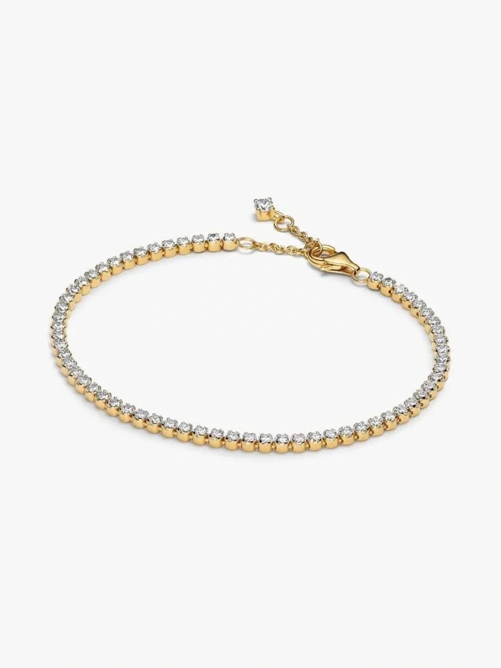 Pandora Gold and Clear Crystal Tennis Bracelet